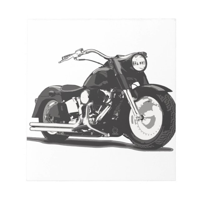 Schwarzmotorrad Notizblock (Vorderseite)