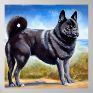 Schwarznorwegischer Elkhound-Hund Poster