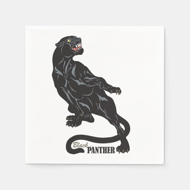 Schwarzpanther Serviette (Vorderseite)