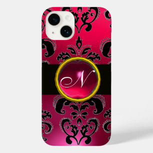 SCHWARZPINK FUCHSIA DAMASK MONOGRAM, Ruby Gemstone Case-Mate iPhone 14 Hülle