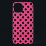 Schwarzpolka-Punkte auf Fuchsia Case-Mate iPhone Hülle<br><div class="desc">Schwarzpolka-Punkte auf Fuchsia</div>