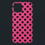 Schwarzpolka-Punkte auf Fuchsia Case-Mate iPhone Hülle<br><div class="desc">Schwarzpolka-Punkte auf Fuchsia</div>