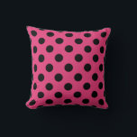 Schwarzpolka-Punkte auf Fuchsia Kissen<br><div class="desc">Schwarzpolka-Punkte auf Fuchsia</div>