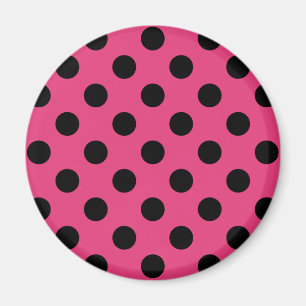 Schwarzpolka-Punkte auf Fuchsia Magnet