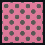 Schwarzpolka-Punkte auf Fuchsia Steinuntersetzer<br><div class="desc">Schwarzpolka-Punkte auf Fuchsia</div>