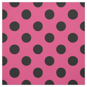 Schwarzpolka-Punkte auf Fuchsia Stoff