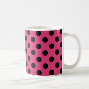 Schwarzpolka-Punkte auf Fuchsia Tasse