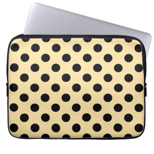 Schwarzpolka-Punkte auf hellgelb Laptopschutzhülle