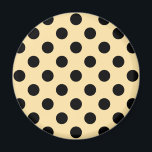 Schwarzpolka-Punkte auf hellgelb Magnet<br><div class="desc">Schwarzpolka-Punkte auf hellgelb</div>