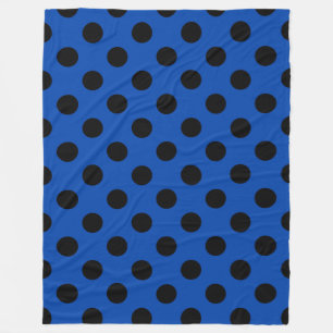 Schwarzpolka-Punkte auf königsblau Fleecedecke