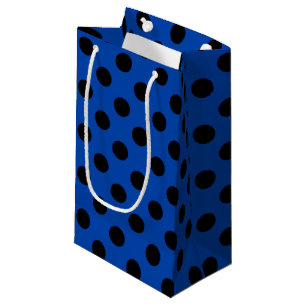 Schwarzpolka-Punkte auf königsblau Kleine Geschenktüte