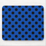 Schwarzpolka-Punkte auf königsblau Mousepad<br><div class="desc">Schwarzpolka-Punkte auf königsblau</div>