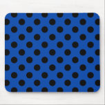Schwarzpolka-Punkte auf königsblau Mousepad<br><div class="desc">Schwarzpolka-Punkte auf königsblau</div>