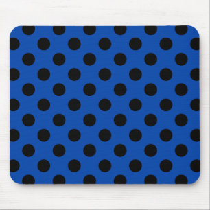 Schwarzpolka-Punkte auf königsblau Mousepad