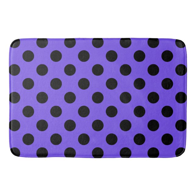 Schwarzpolka-Punkte auf Perwinkle Badematte (Vorderseite)