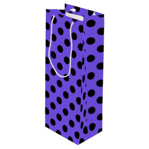 Schwarzpolka-Punkte auf Perwinkle Geschenktüte Für Weinflaschen