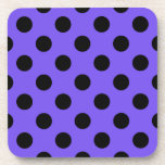 Schwarzpolka-Punkte auf Perwinkle Getränkeuntersetzer<br><div class="desc">Schwarzpolka-Punkte auf Perwinkle</div>
