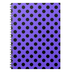 Schwarzpolka-Punkte auf Perwinkle Notizblock