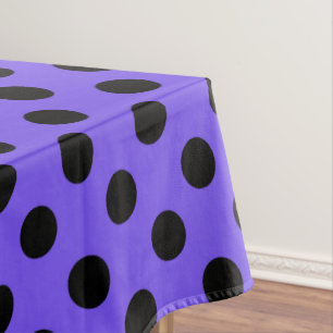 Schwarzpolka-Punkte auf Perwinkle Tischdecke
