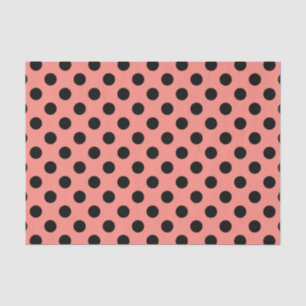 Schwarzpolka-Punkte auf Pfirsich Seidenpapier
