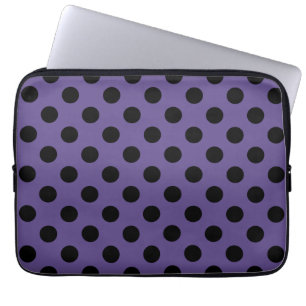 Schwarzpolka-Punkte auf Ultraviolett Laptopschutzhülle