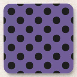 Schwarzpolka-Punkte auf Ultraviolett Untersetzer