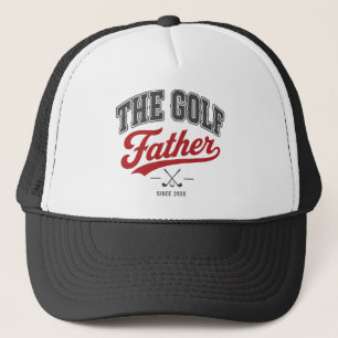 : Schwarzroter Vintage-Golf-Dad-Vatertagshut Truckerkappe