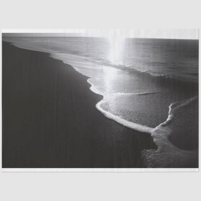 Schwarzsand Beach Decoupage Seidenpapier (Vorderseite)