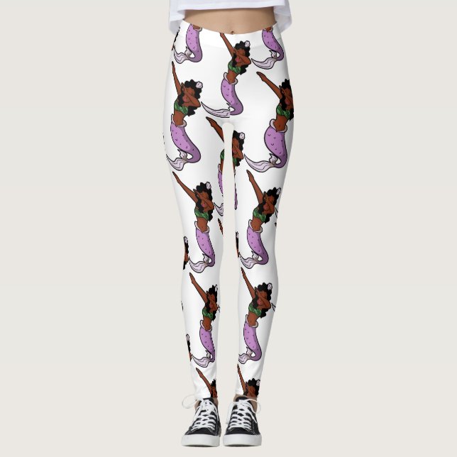 Schwarzschläfermermaid Leggings (Vorderseite)