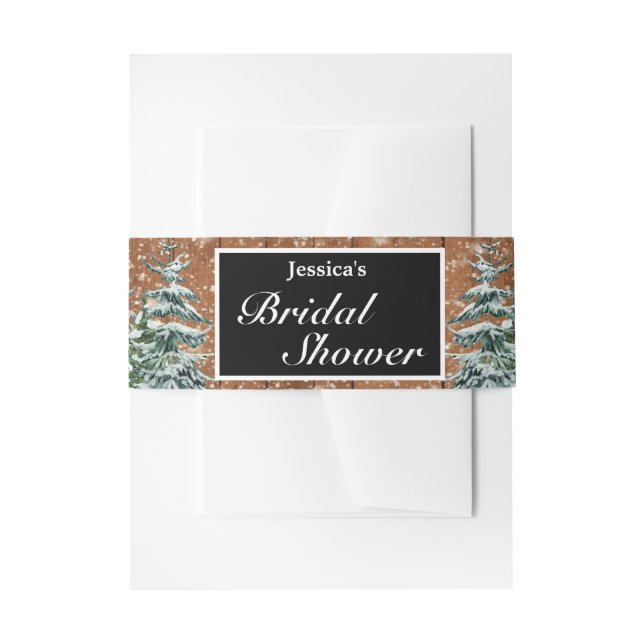 Schwarzschneewald und Waldkiefer Brautparty Einladungsbanderole (Vorderseite Beispiel)