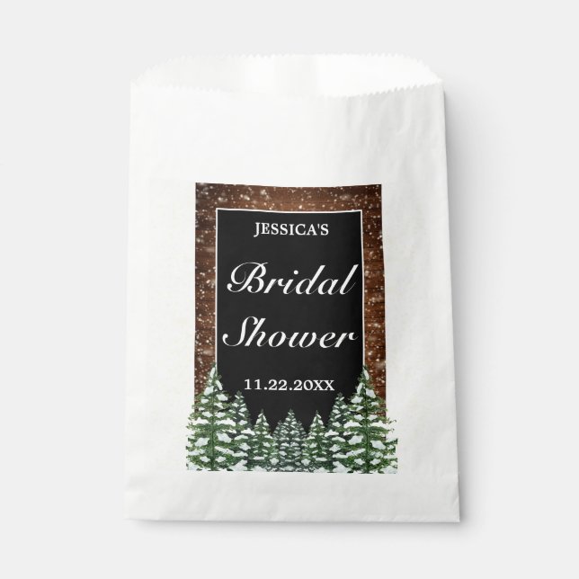 Schwarzschneewald und Waldkiefer Brautparty Geschenktütchen (Vorderseite)