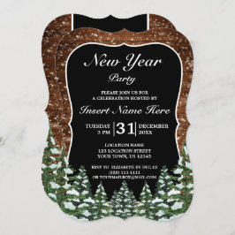 Schwarzschneewald & Waldkiefer Neujahr Party Einladung