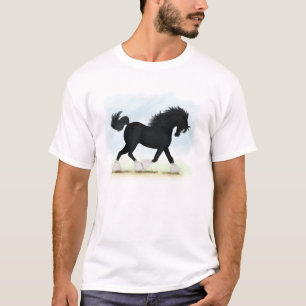 Schwarzschnurpferd mit Blaze und Strümpfen T-Shirt