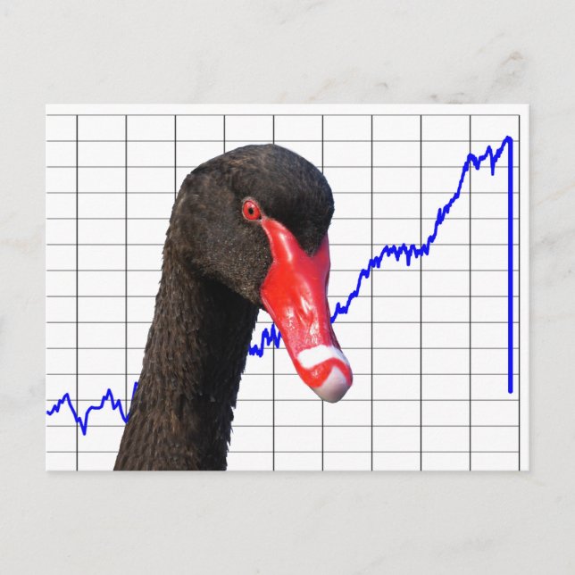 Schwarzschwan-Marktzusammenbruch Postkarte (Vorderseite)
