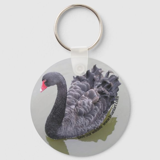 Schwarzschwan Schlüsselanhänger (Vorderseite)