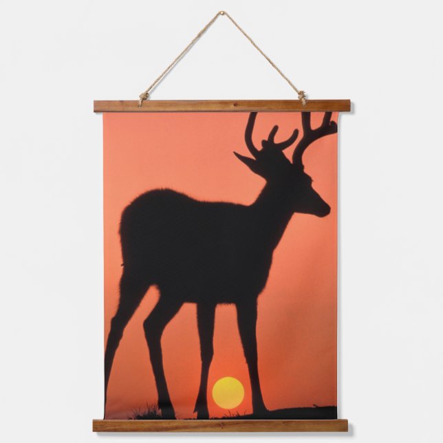 Schwarzschwanz oder Mule Dee | Olympischer Nationa Wandteppich Mit Holzrahmen (Vorderseite)