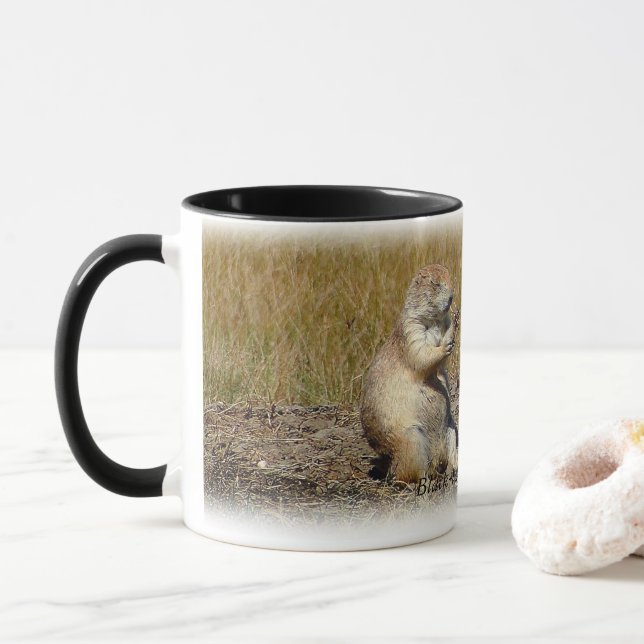 Schwarzschwanzige Grasland-HundeTasse Tasse (Mit Donut)