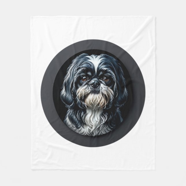 Schwarzseh tzu fleecedecke (Vorderseite)