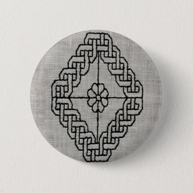 Schwarzstich-Stickerei-Knopf Button (Vorderseite)