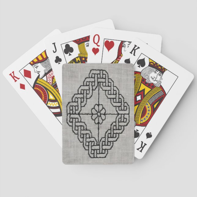 Schwarzstichstickerei-Spielkarten Spielkarten (Rückseite)
