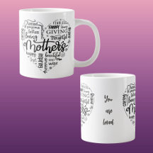 Schwarztypografie-Herz des Muttertages