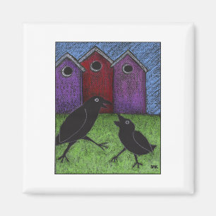 Schwarzvögel spielen magnet