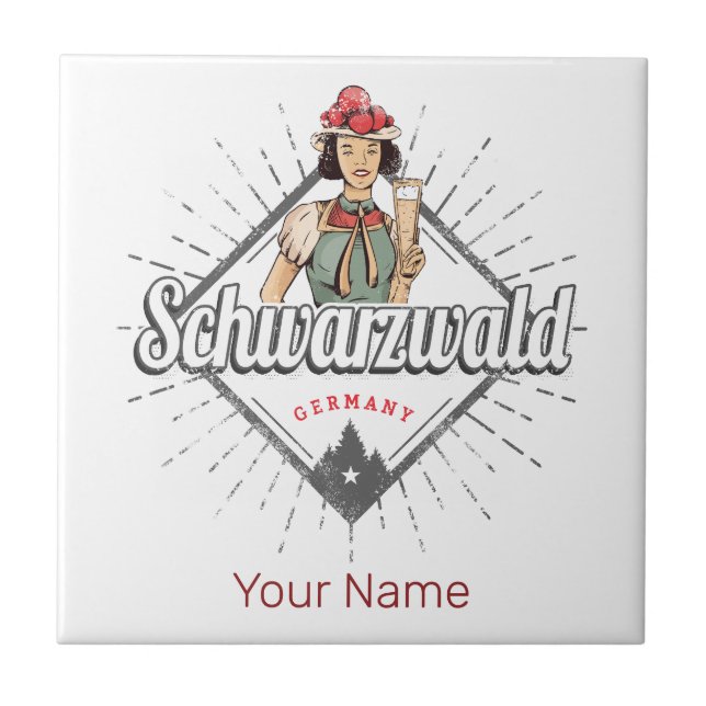 Schwarzwald Baden-Württemberg Deutschland Vintag Fliese (Vorderseite)
