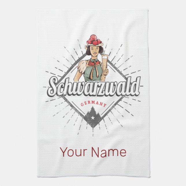 Schwarzwald Baden-Württemberg Deutschland Vintag Geschirrtuch (Vertikal)