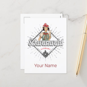 Schwarzwald Baden-Württemberg Deutschland Vintage Feiertagspostkarte