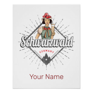 Schwarzwald Baden-Württemberg Deutschland Vintage Poster