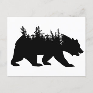 Schwarzwald Bär Silhouette Postkarte