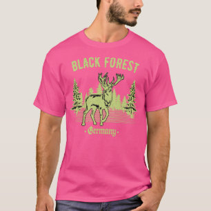 Schwarzwald Deutschland Hirsch mit Bäumen Swabia T-Shirt