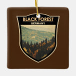 Schwarzwald Deutschland Reisen Kunst Vintag Keramikornament<br><div class="desc">Schwarzwald im Vektorkunststil. Der Schwarzwald ist eine bergige Region im Südwesten Deutschlands,  die an Frankreich grenzt.</div>