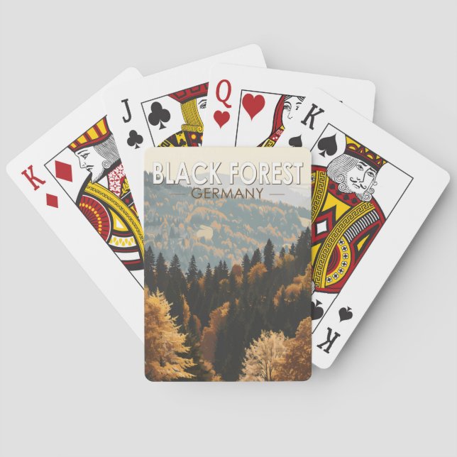 Schwarzwald Deutschland Reisen Kunst Vintag Spielkarten (Rückseite)